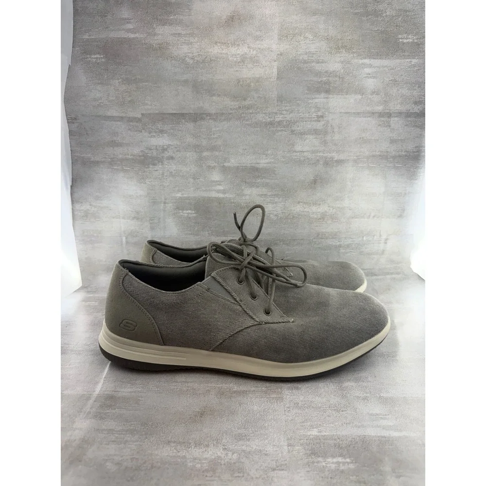Skechers Street Dress Collection Men Taupe Grey Textile Oxford Shoes 204092 13